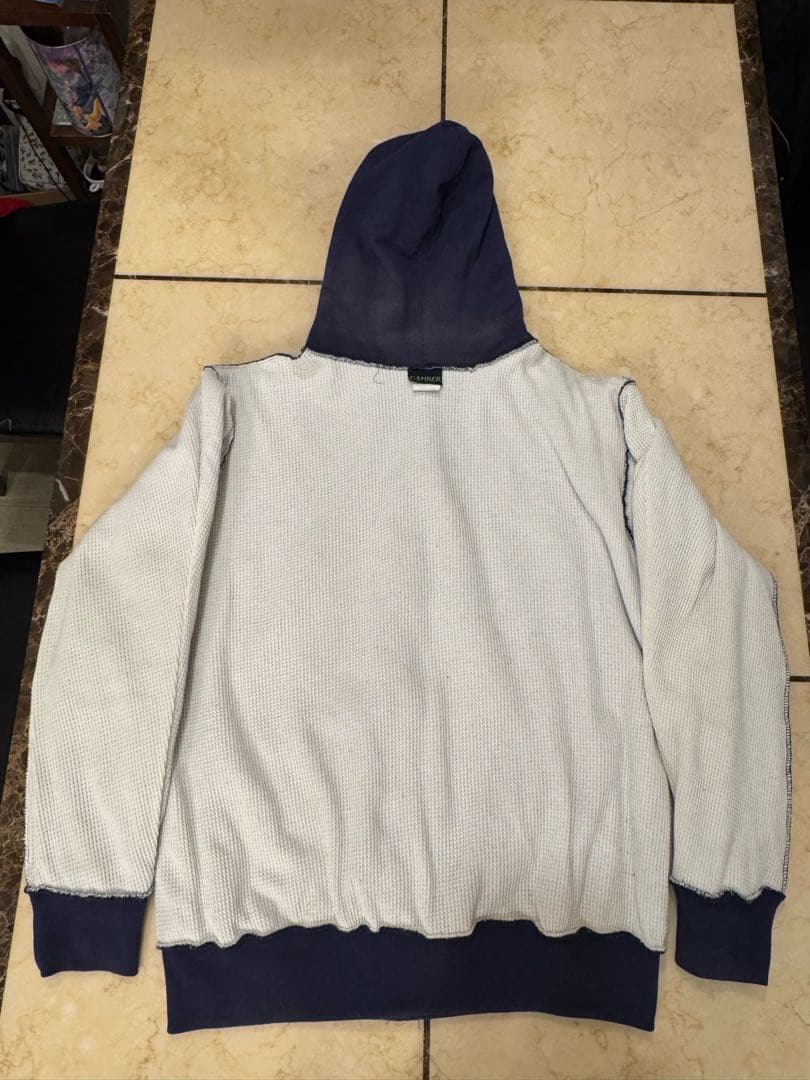 ◆鬼フェード茄子紺CAMBERサーマル付ジップパーカー90s USA製XL◆