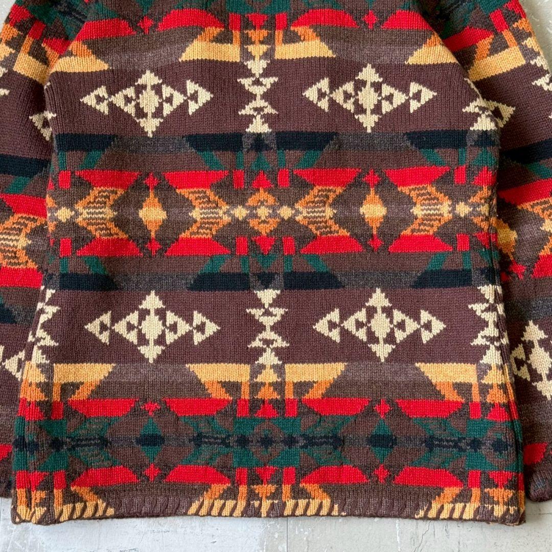 【希少】LAUREN ラルフローレン　ネイティブ柄カーディガン　ガウン