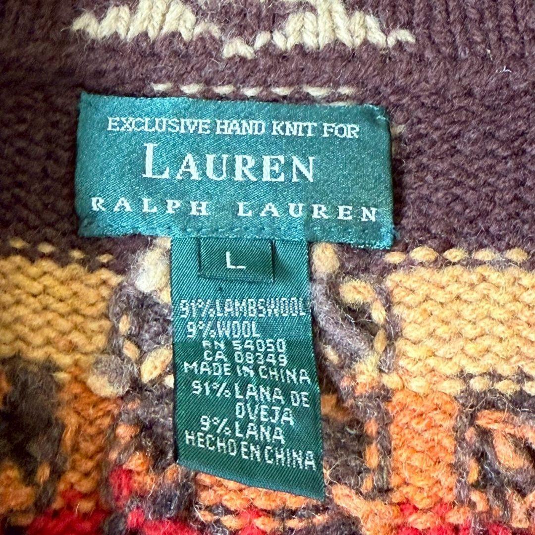 【希少】LAUREN ラルフローレン　ネイティブ柄カーディガン　ガウン