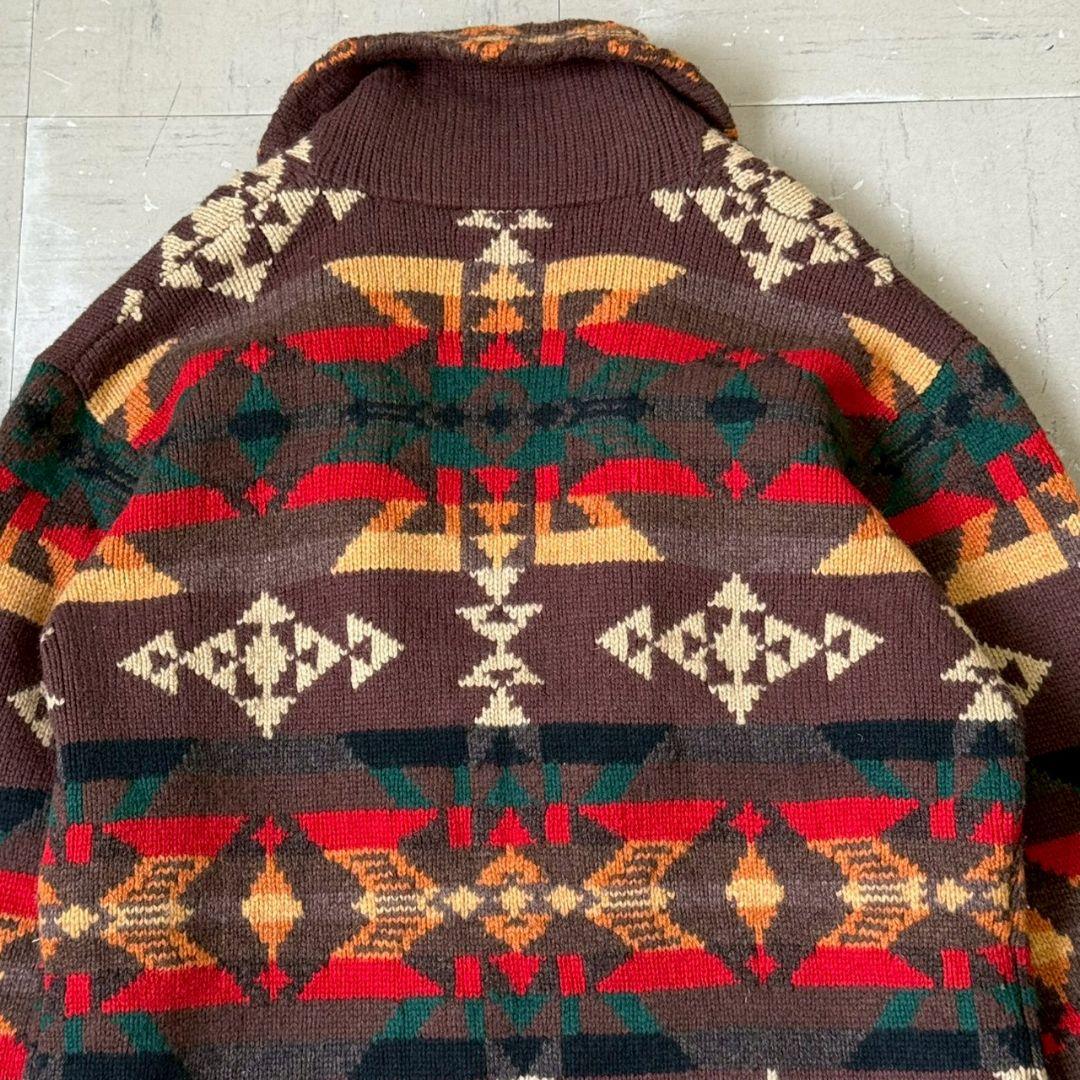 【希少】LAUREN ラルフローレン　ネイティブ柄カーディガン　ガウン