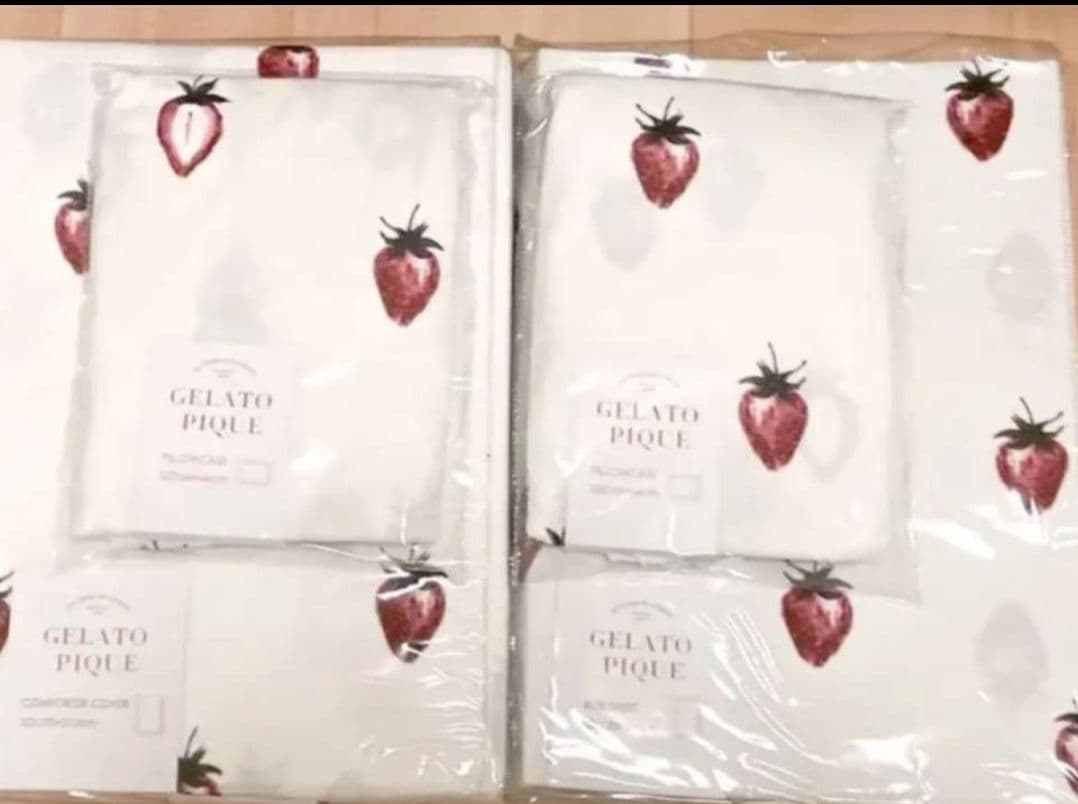 ジェラートピケ　アイボリー　掛布団カバー（2)ピロケース（2) 　4点セット