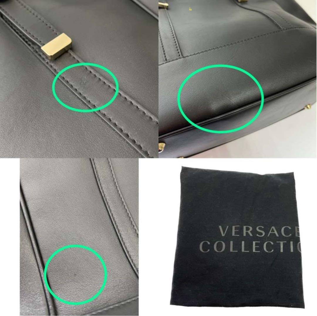 y*o様 ベルサーチ黒の合成皮革トートバッグ