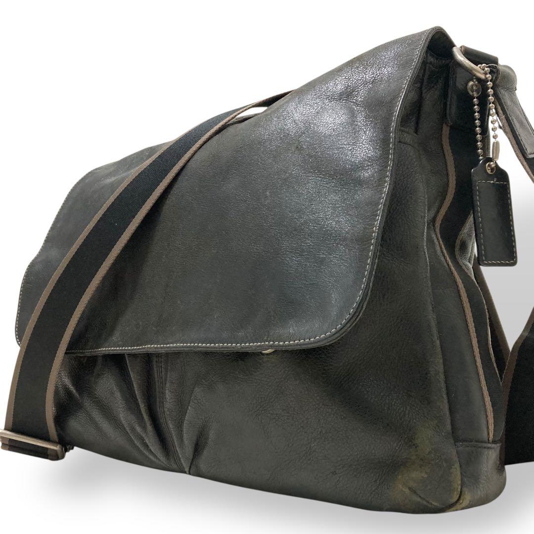 【良品】コーチ　ショルダーバッグ　メッセンジャー　斜め掛け　クロスボディブラック