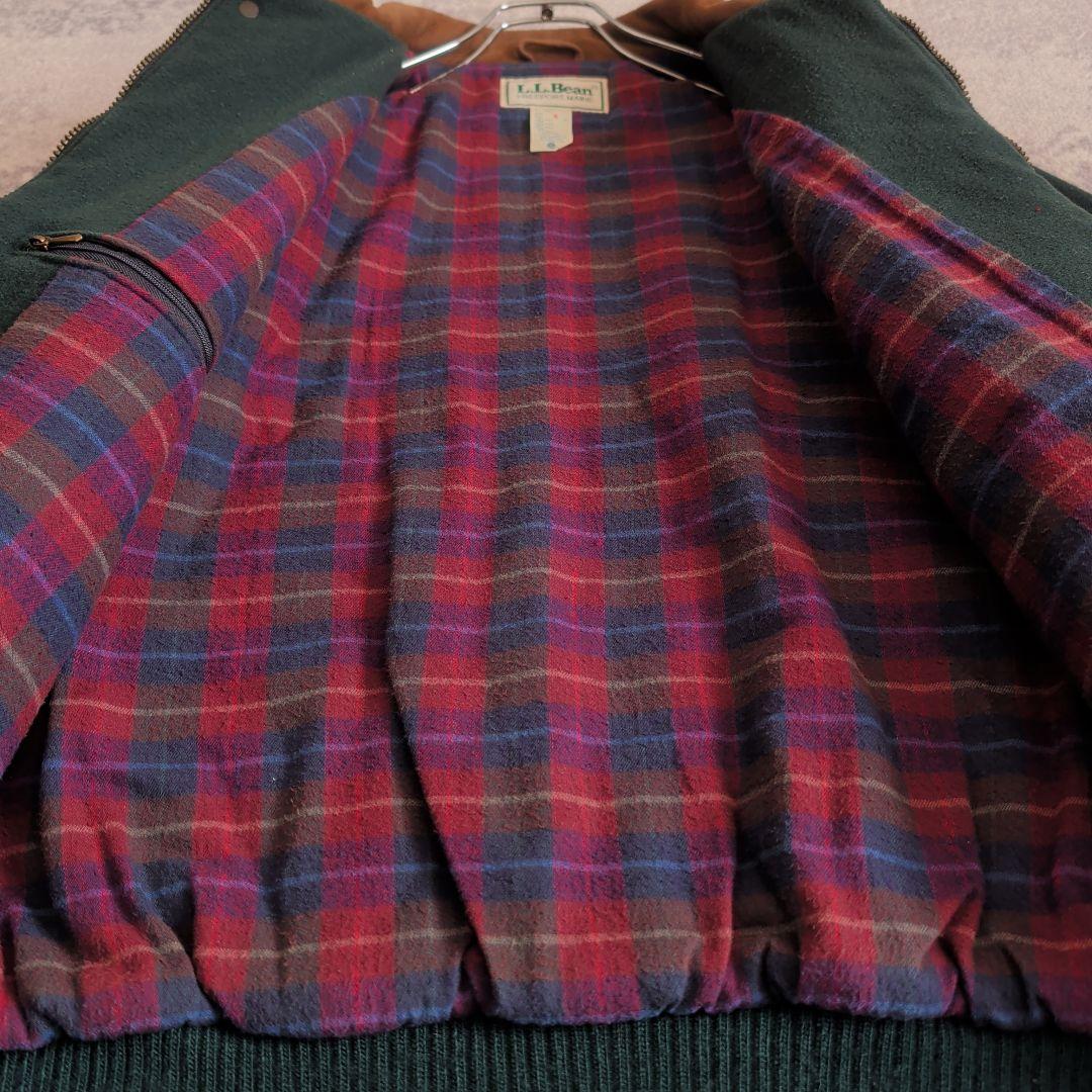 80s エルエルビーン ウールブルゾン レザー襟 ボンバージャケット USA製