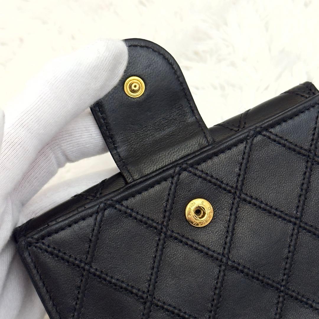 極上美品⭐️CHANELシャネル ココマーク ビコローレ Wホック 財布 レザー