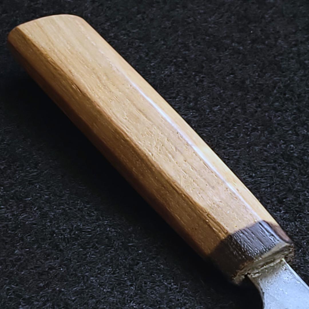 青紙1号 黒打 万能包丁 150㎜ #9390 チーク柄 月光作 日本製 １点物