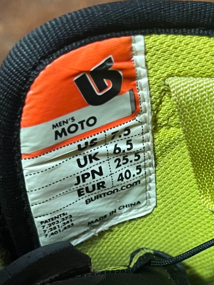 BURTON MOTO バートン　モトー　25.5センチ　黄色　イエロー