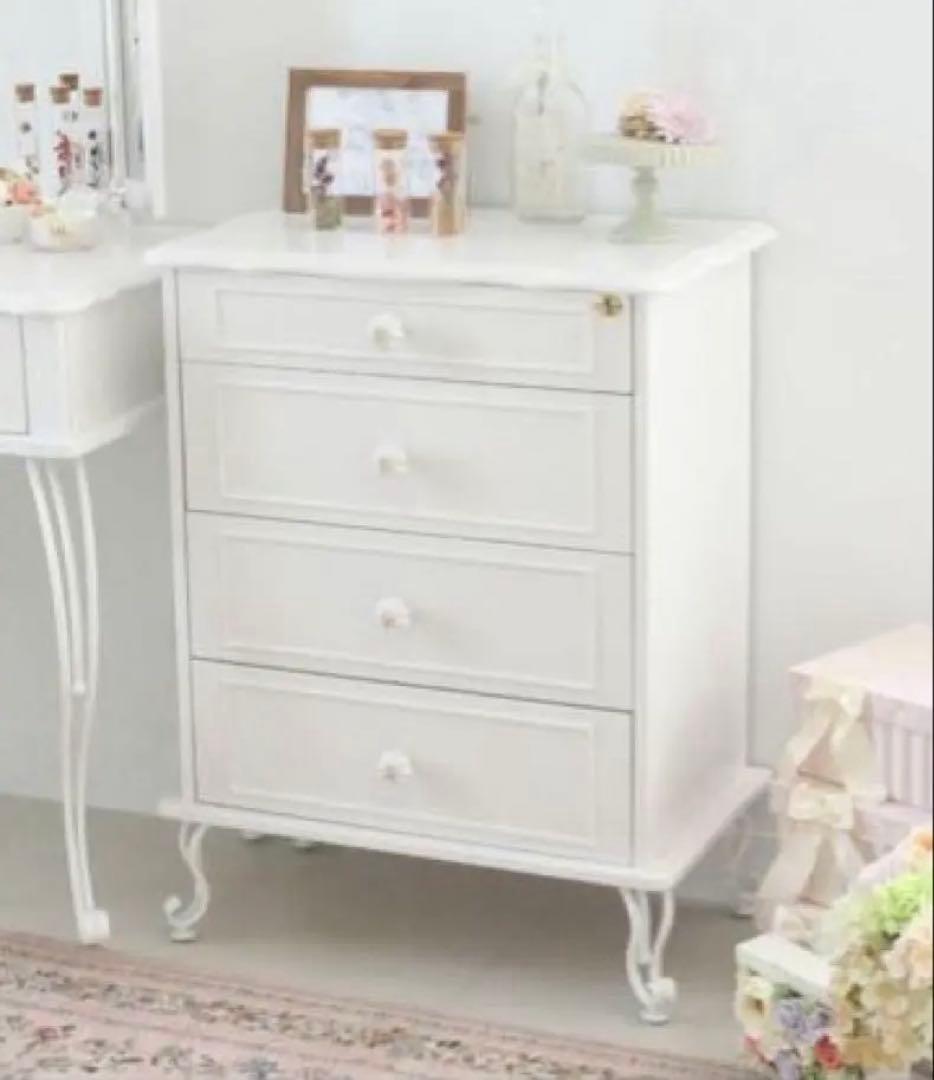 リルデココ★4段チェスト★ホワイト★姫家具★白家具