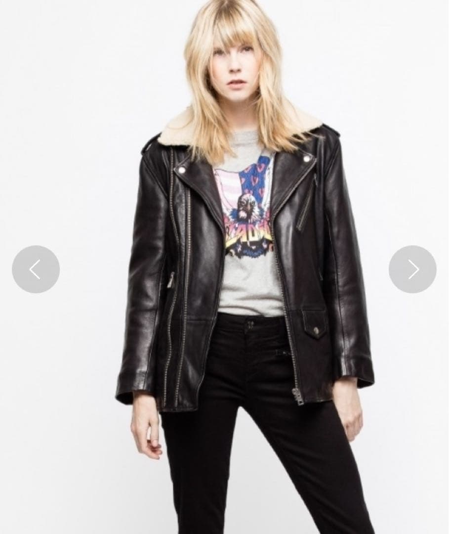 ZADIG & VOLTAIRE ライダース 羊革 黒 日本M ユニセックス