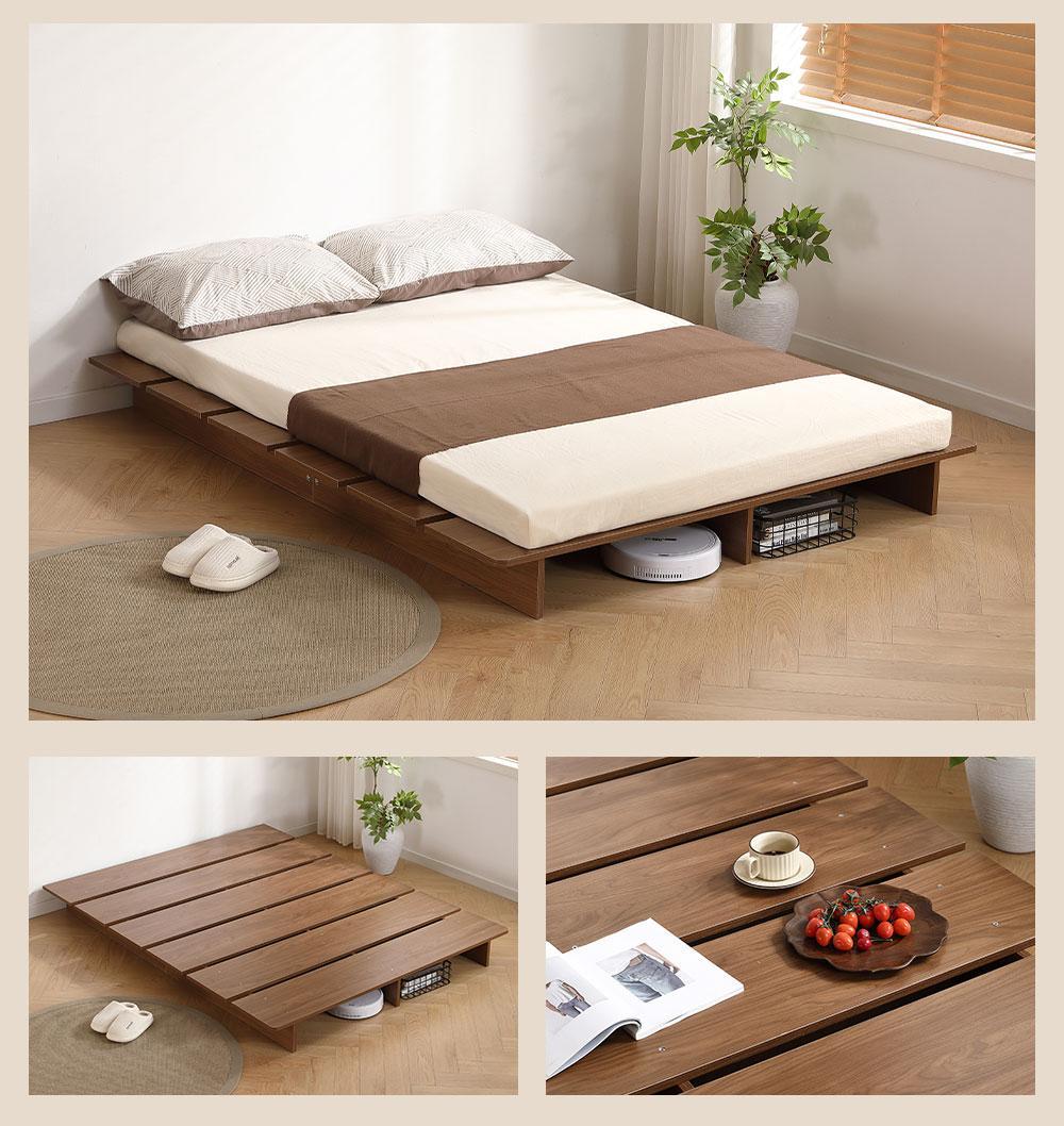 【幅120cm・S】ベッド ローベッド すのこベッド おしゃれ BROWN