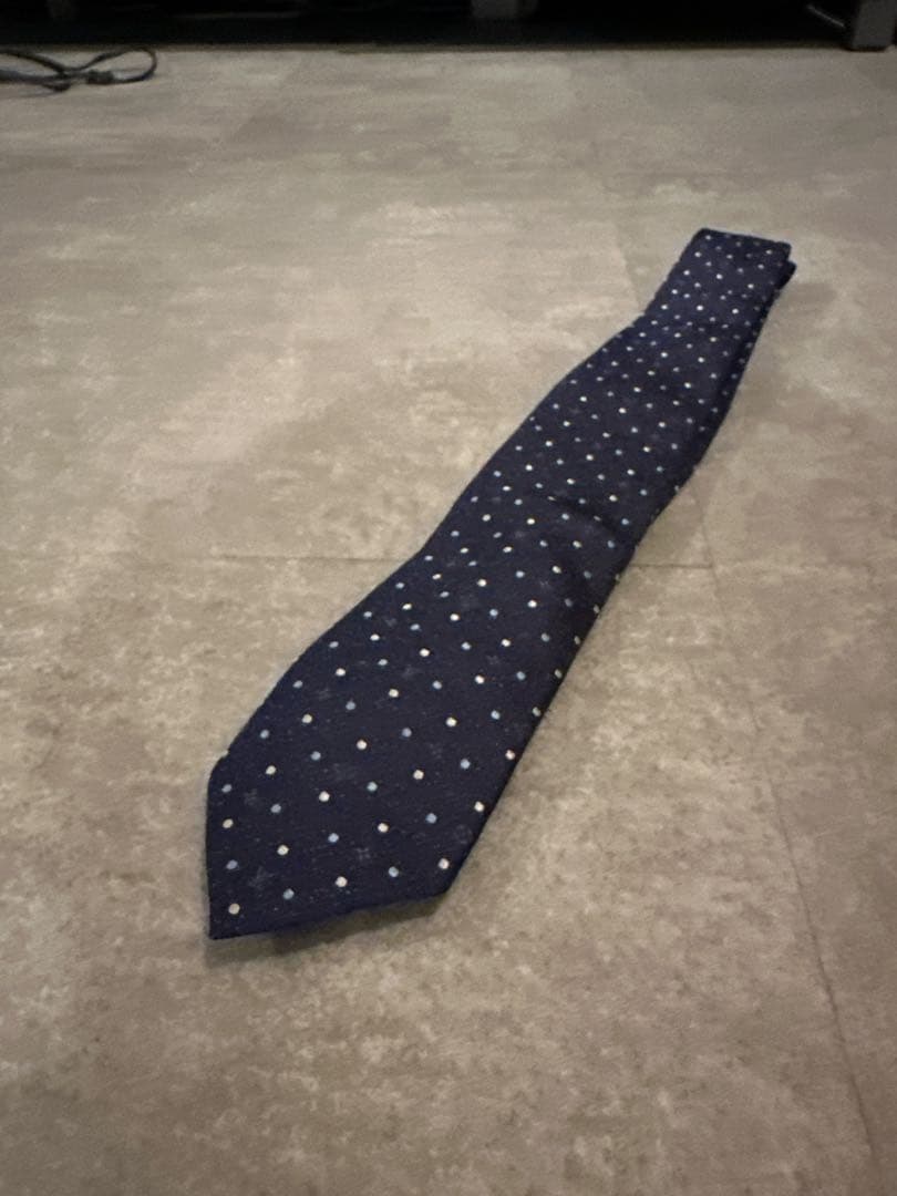 【LOUIS VUITTON】ネイビー ドット柄 スリムタイ