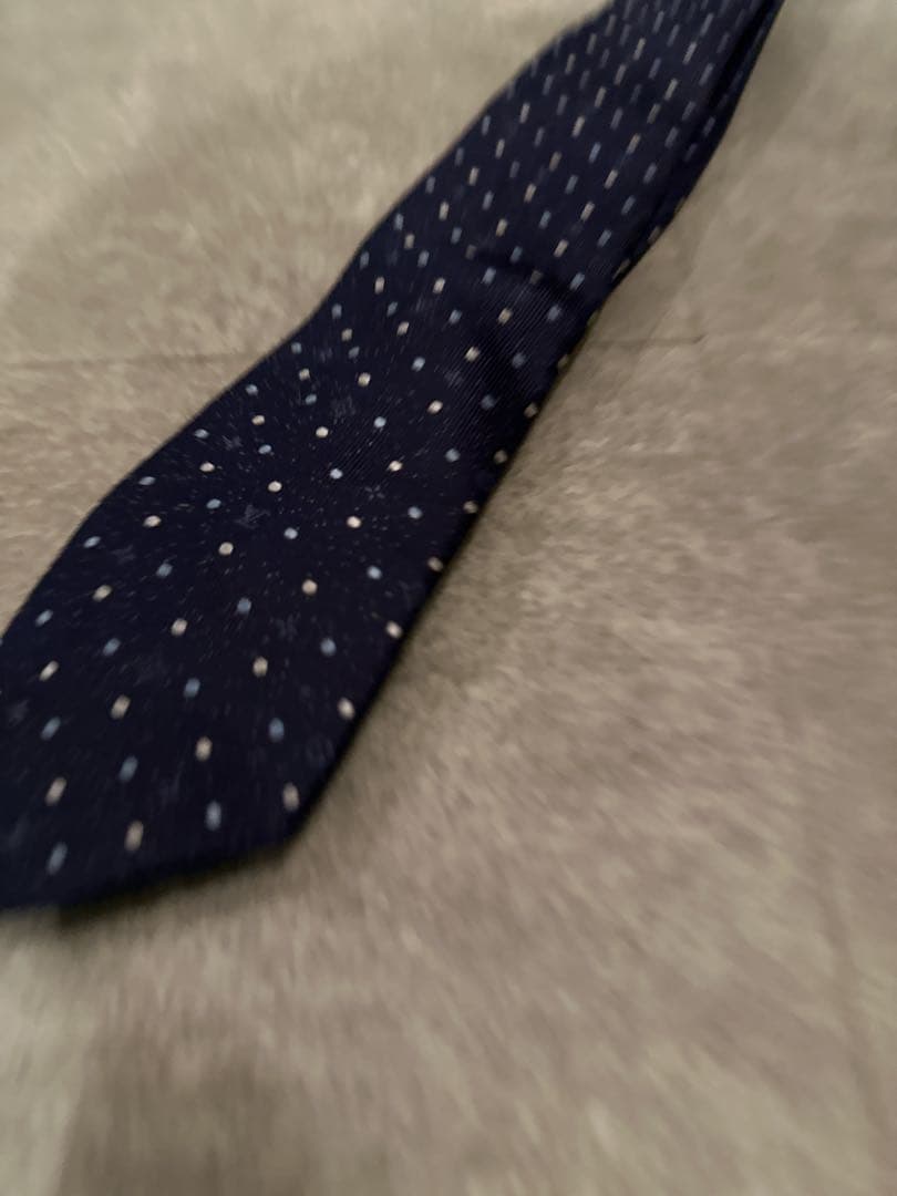 【LOUIS VUITTON】ネイビー ドット柄 スリムタイ
