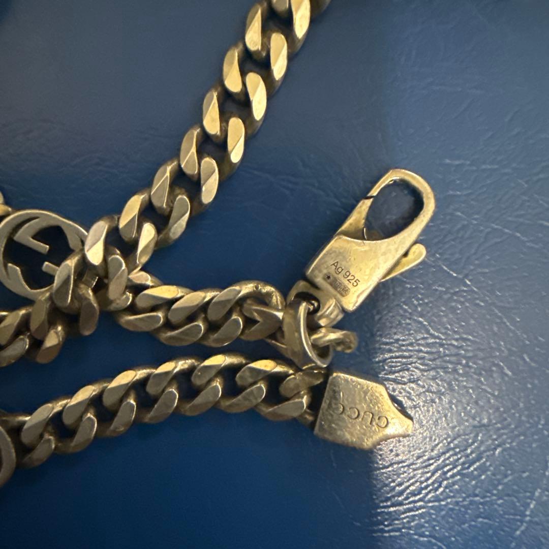 GUCCI ネックレス インターロッキングG ロゴチェーン シルバー