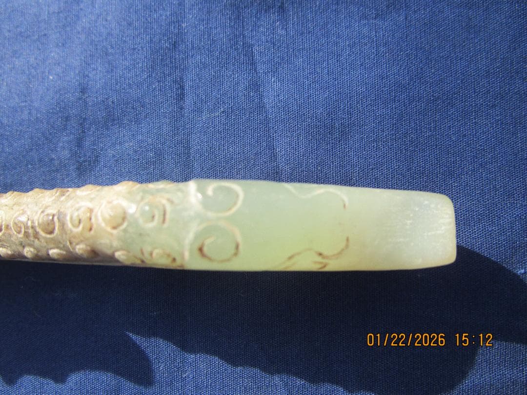 中国美術 たいこう 帯鉤帯締め 玉　石細工　彫り物　工芸品　１個