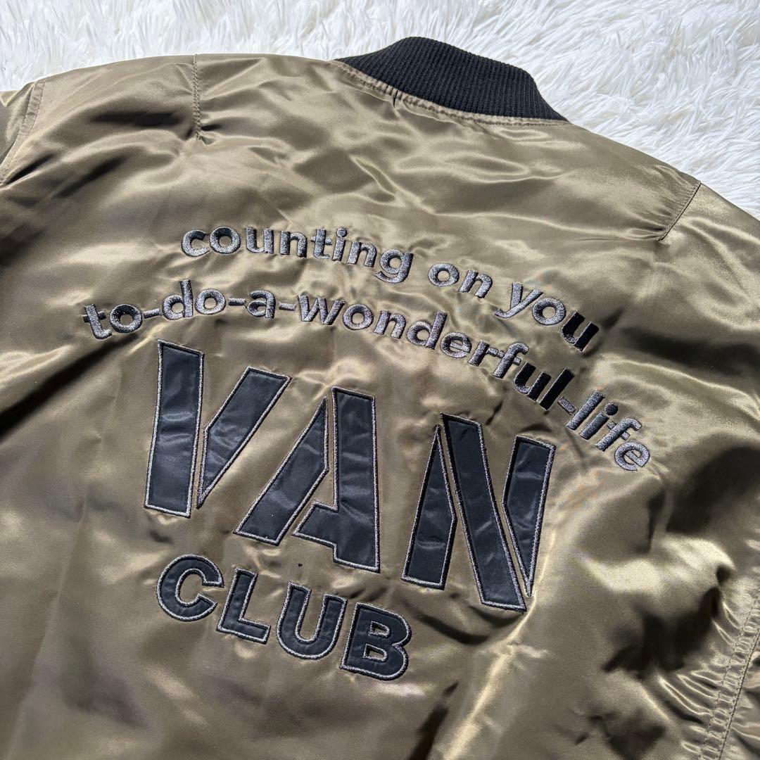 未使用/希少タグ付■VAN JACKET MA-1 アーチロゴ　カーキ　L