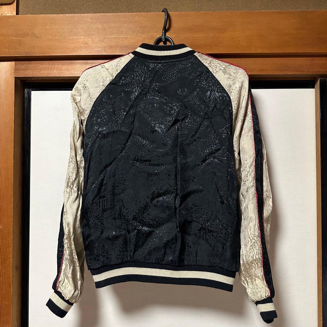 【希少】花旅楽団　リバーシブルスカジャン　髑髏　桜　刺繍　廃盤