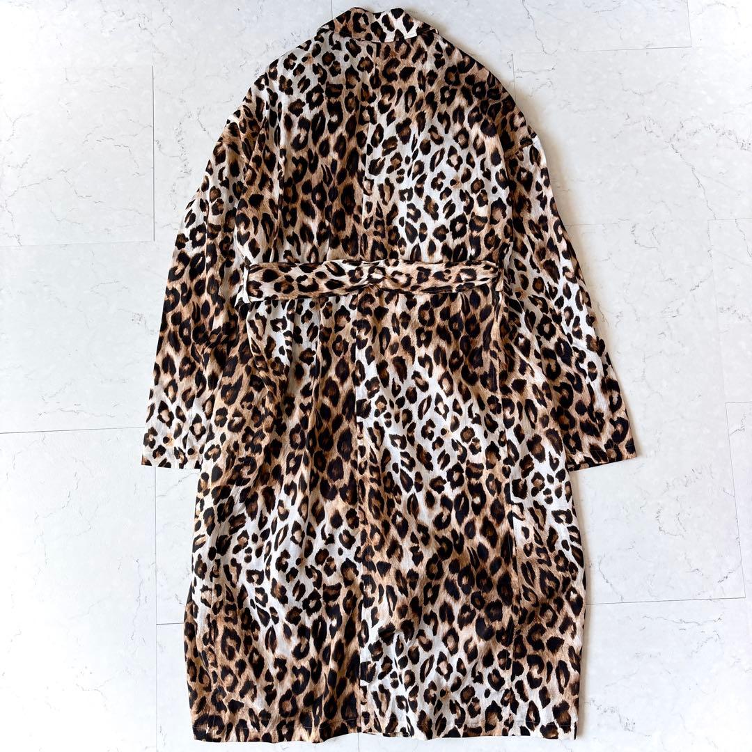美品 サードマガジン 日本製 ヒョウ柄 キュプラコットン 薄手 トレンチ コート
