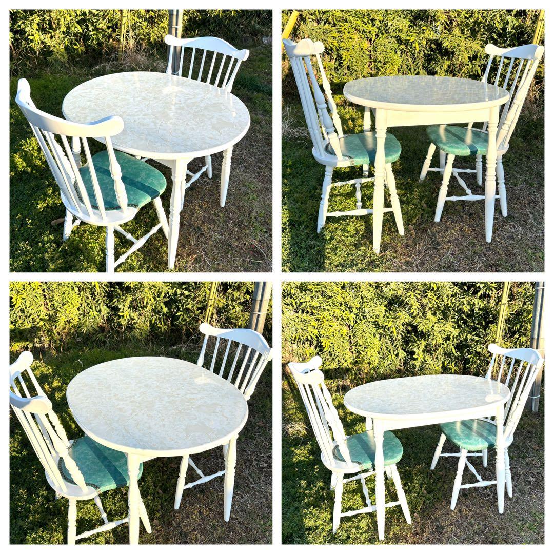 飛騨家具　WINDS太平 ホワイト楕円形ダイニングテーブル 大理石調デコラトップ