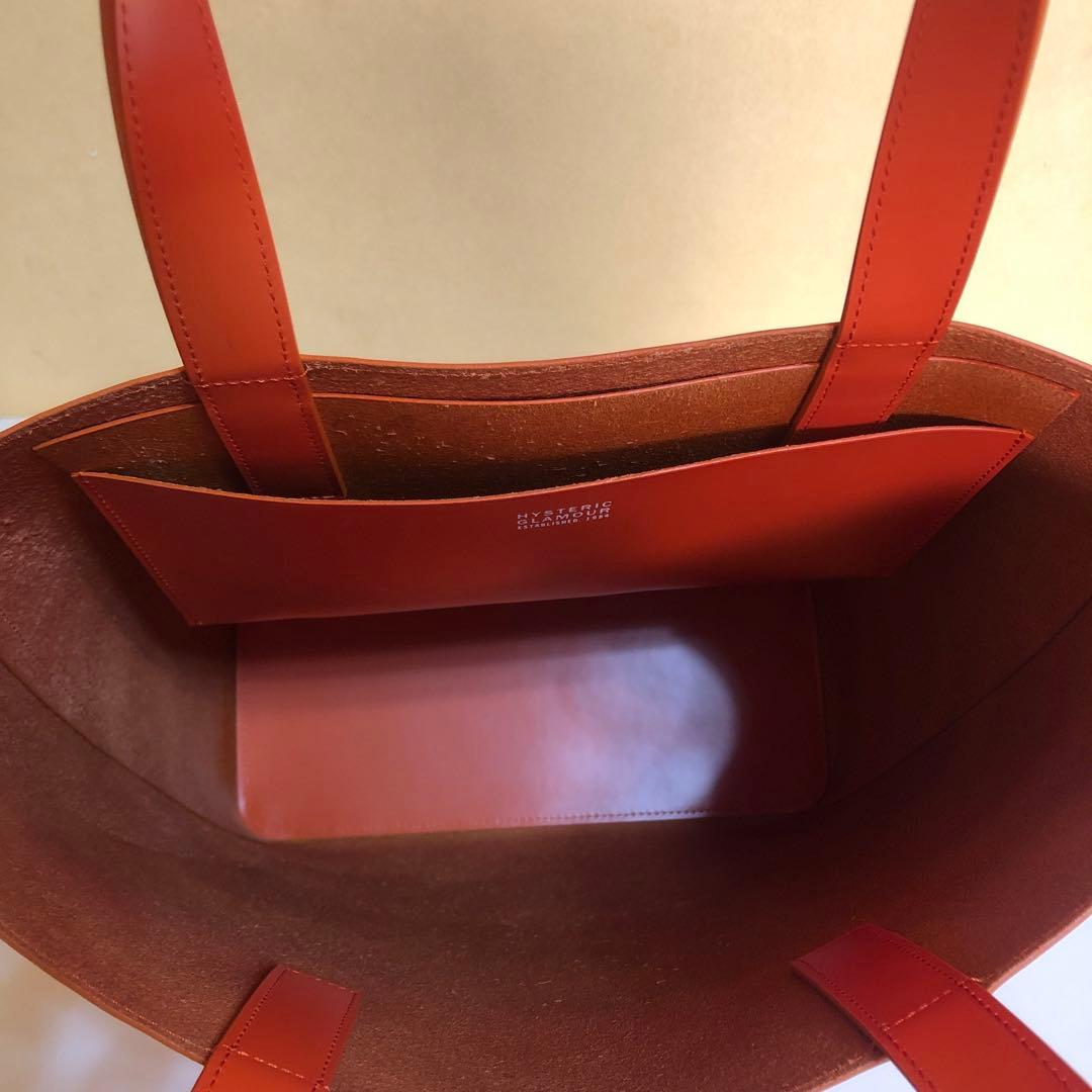 ヒステリックグラマー　本革トートバッグ　オレンジ
