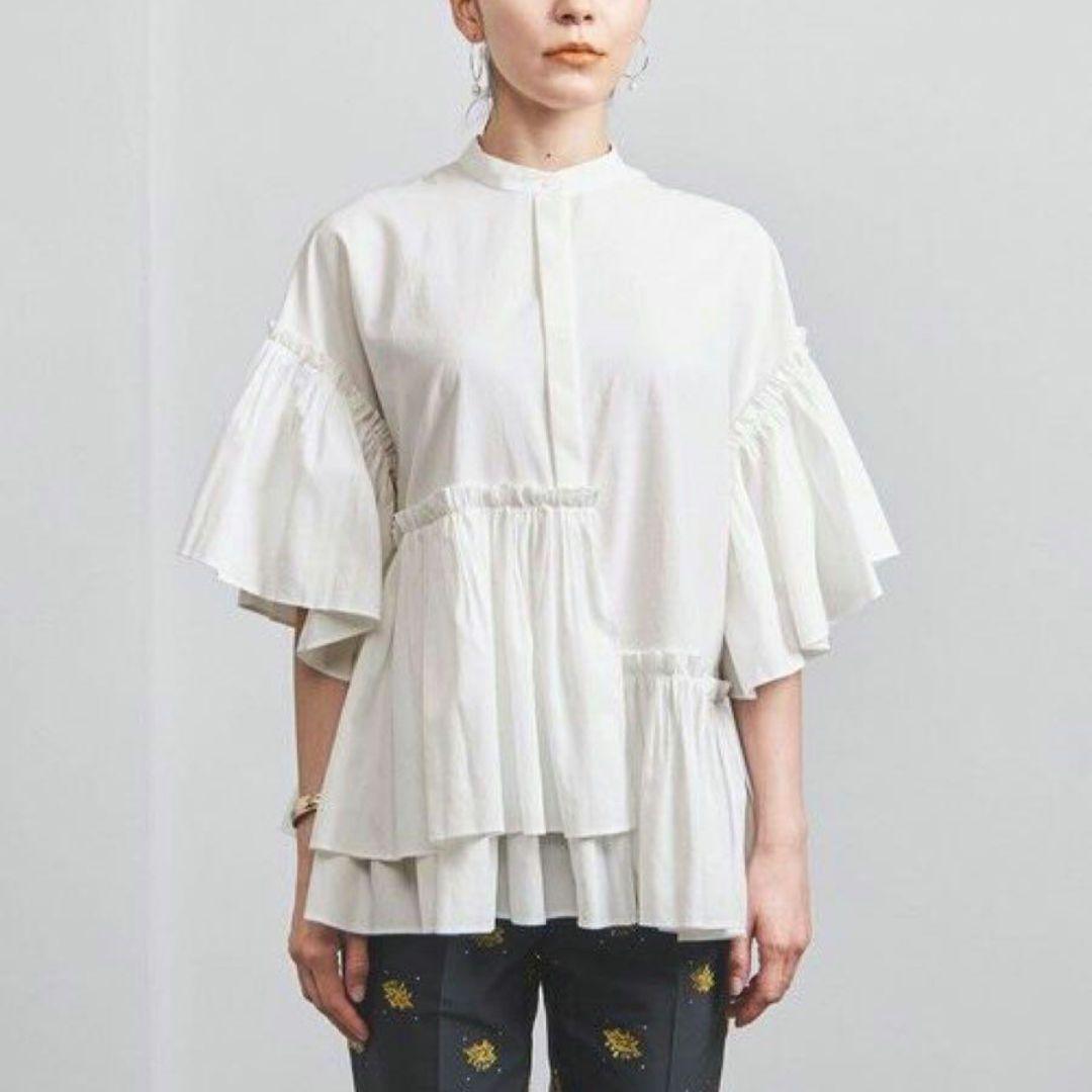 UNITED ARROWS イレギュラーフリル ブラウス
