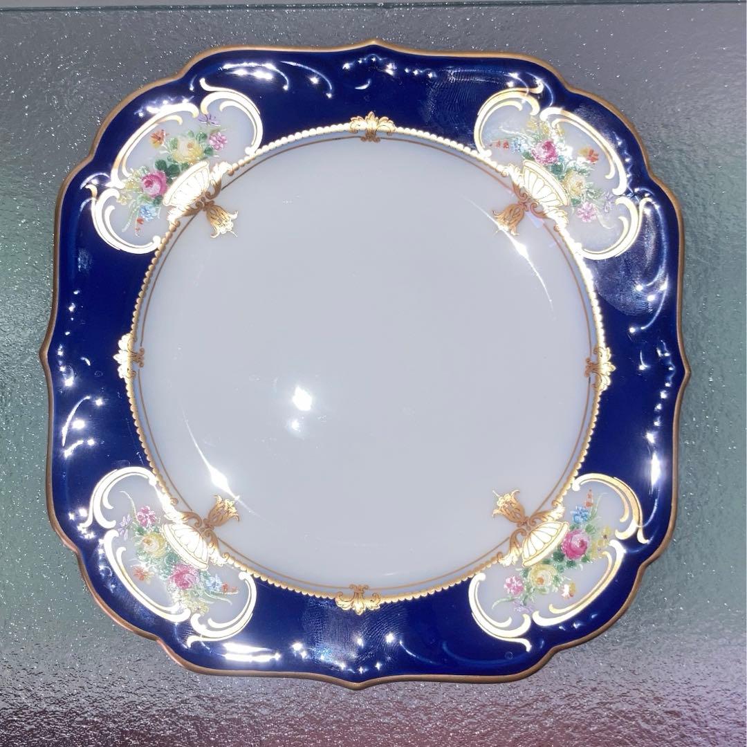 大倉陶園　エンプレスローズ プレート　6枚セット　瑠璃