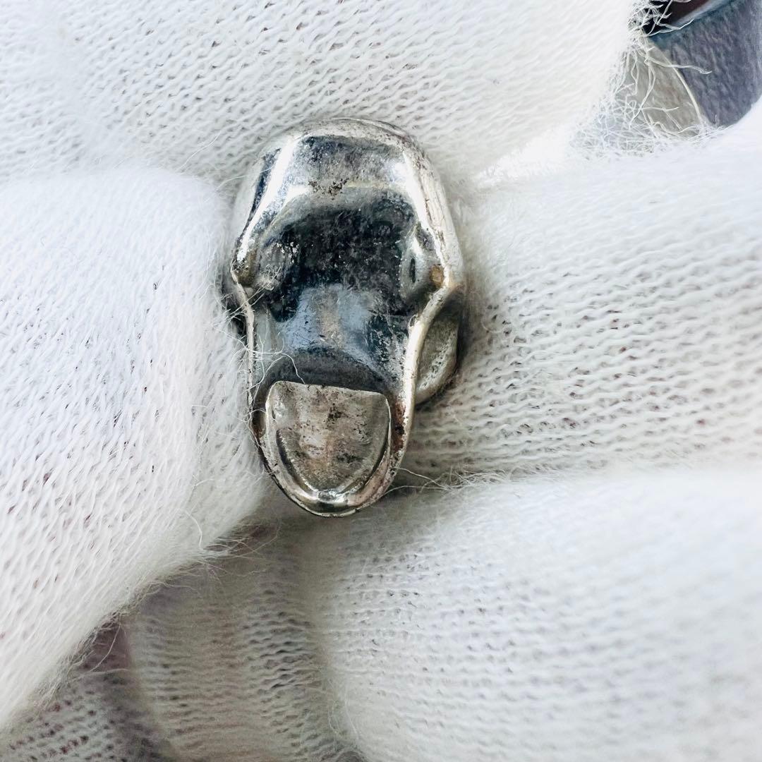 Alexander McQueen スカルラインストーン レザー ブレスレット.