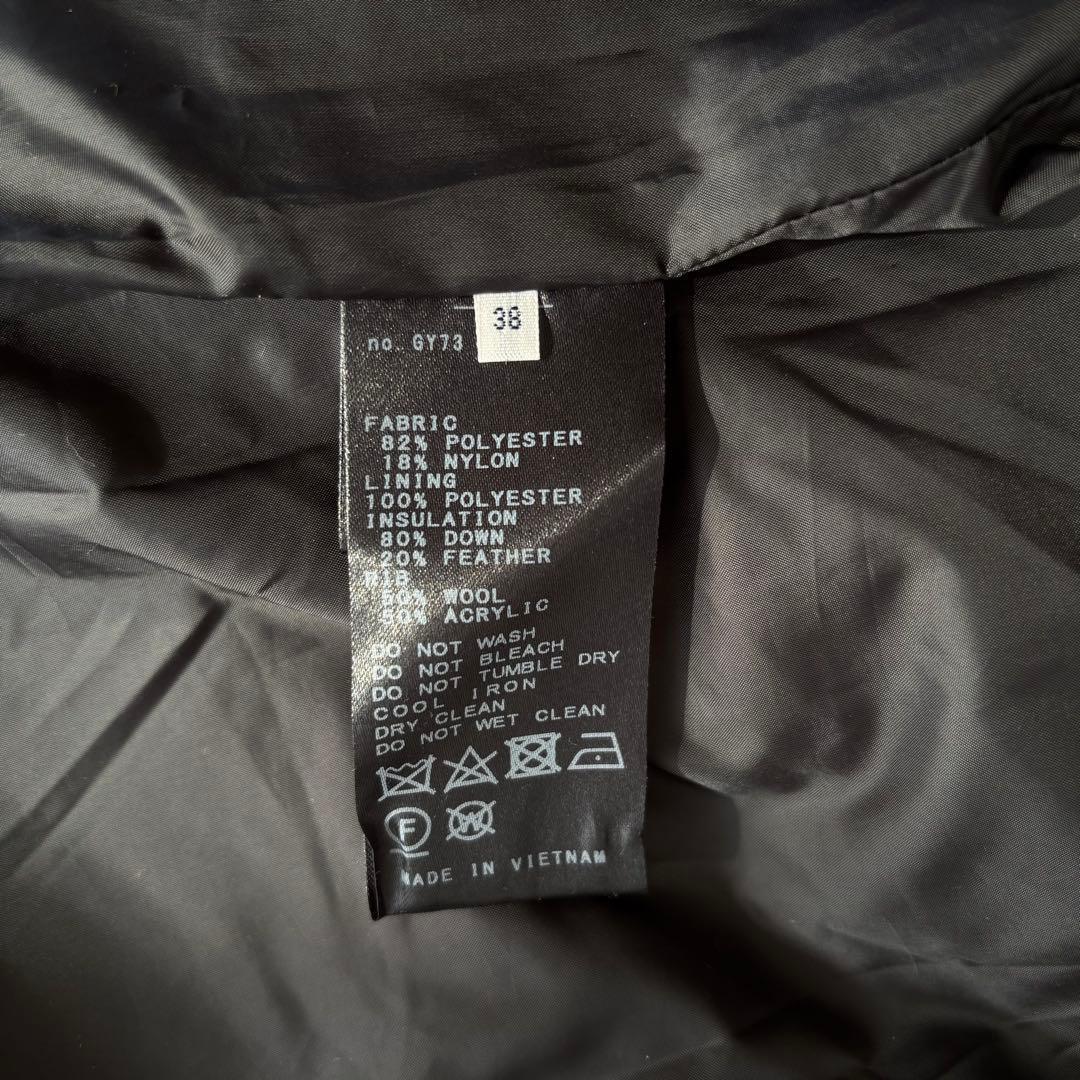 【美品】 IENAイエナ ダウンショールフードコート　ブラック　38 黒
