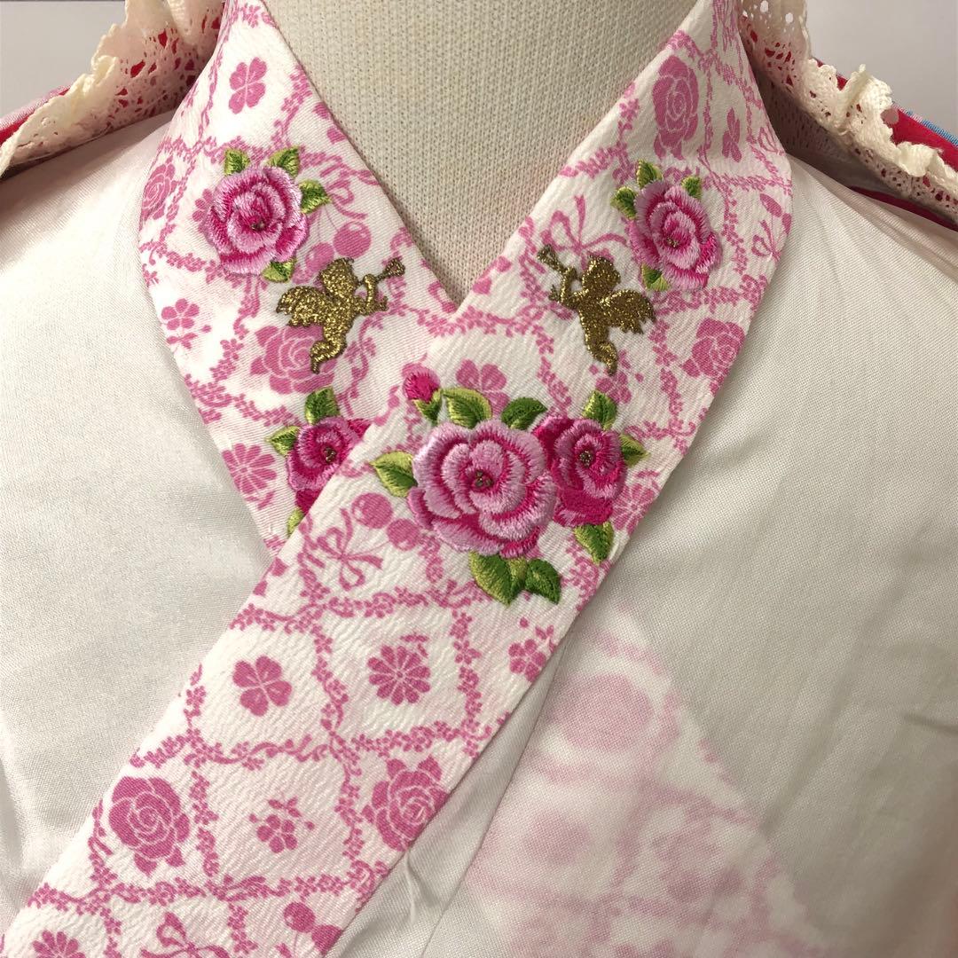 女児着物★七五三フルセット★ 四つ身★5歳 7歳★白　松田聖子　u-369