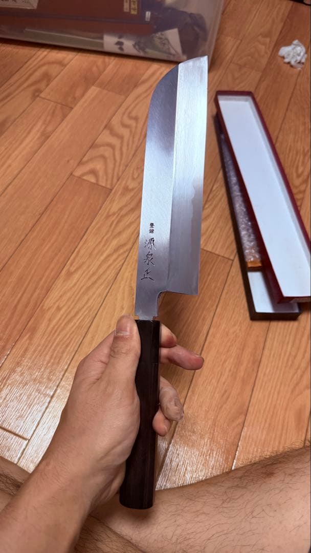 薄刃包丁　7.5寸　青紙　黒檀