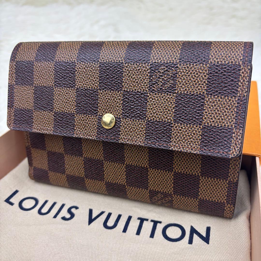 美品✨️ルイヴィトン　ダミエ　ポルトトレゾール　エテュイパピエ　三つ折り財布