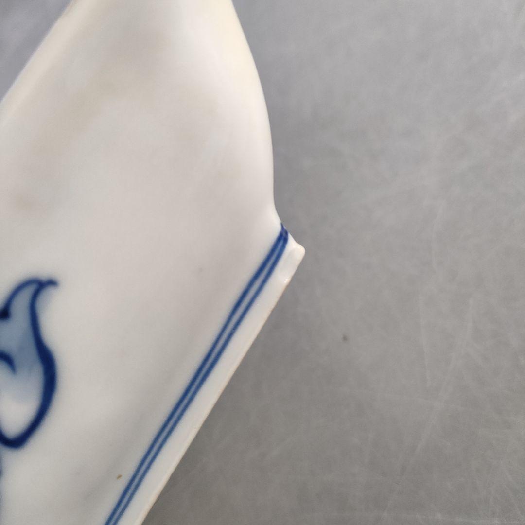 A1284-7/九谷焼/美山窯/金彩色絵花鳥文角鉢9客/飾鉢/盛鉢/懐石道具/