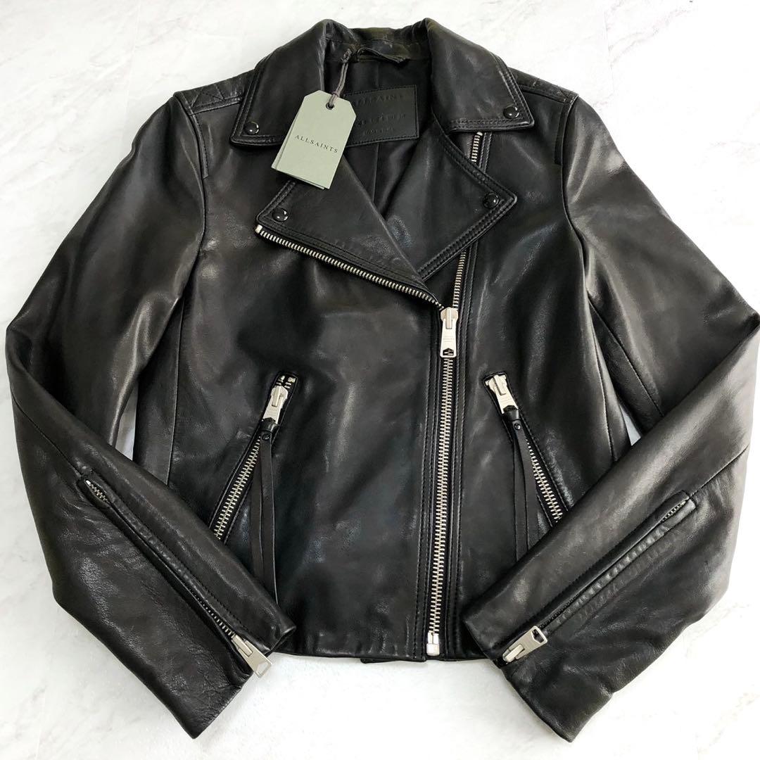 ✨未使用保管品・タグ付き✨オールセインツ ダブルライダースジャケット レザー 黒