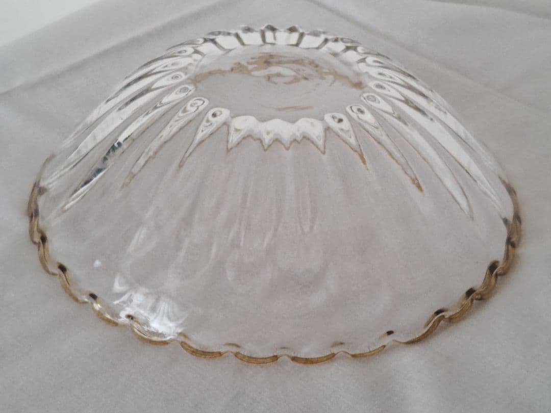 【美品】 田井将博 輪花モール鉢 3点セット 鉢 器 食器 ガラス ボウル 皿