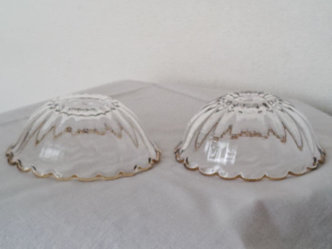 【美品】 田井将博 輪花モール鉢 3点セット 鉢 器 食器 ガラス ボウル 皿