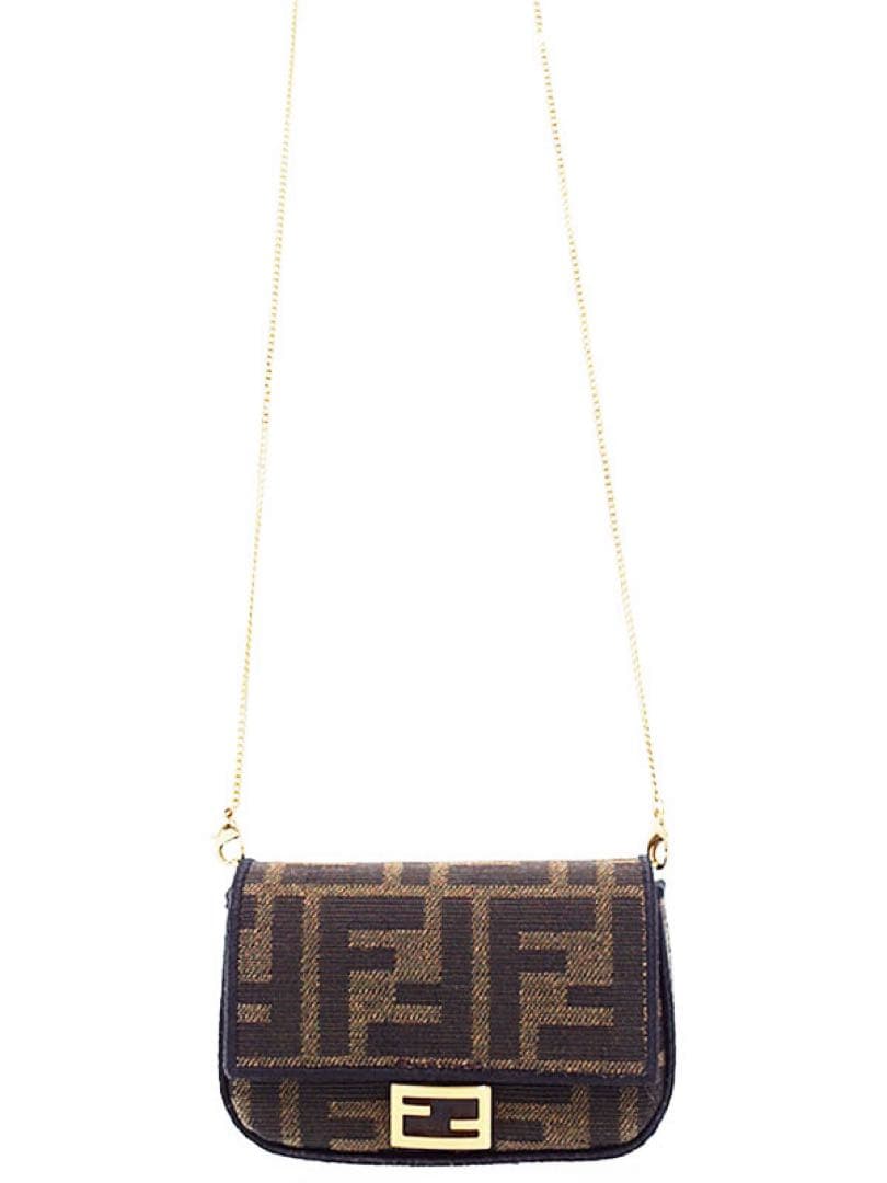 FENDI フェンディ☆ナノバゲットチャーム　ズッカ柄