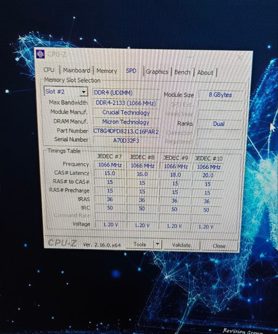 Crucial CT8G4DF2133 8GBx2(16gb) DDR4メモリ