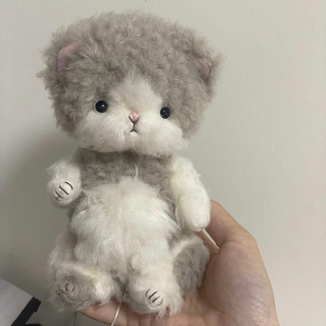モコモコ雲仔猫 アーティストベア テディベア 海外作家様 ハンドメイド 置物