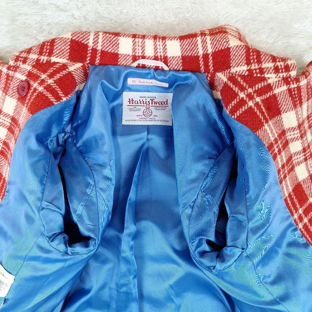 ポールスミス　ハリスツイード　ロングコート　ダブル　チェック柄　40 L