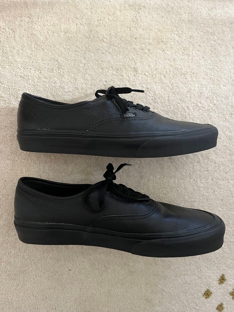 【希少】vans authentic オールレザー ブラック 27cm