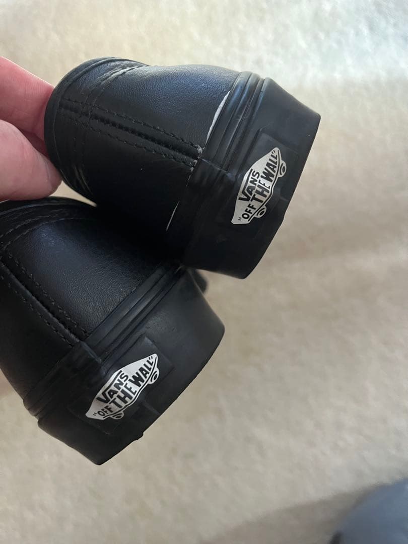 【希少】vans authentic オールレザー ブラック 27cm