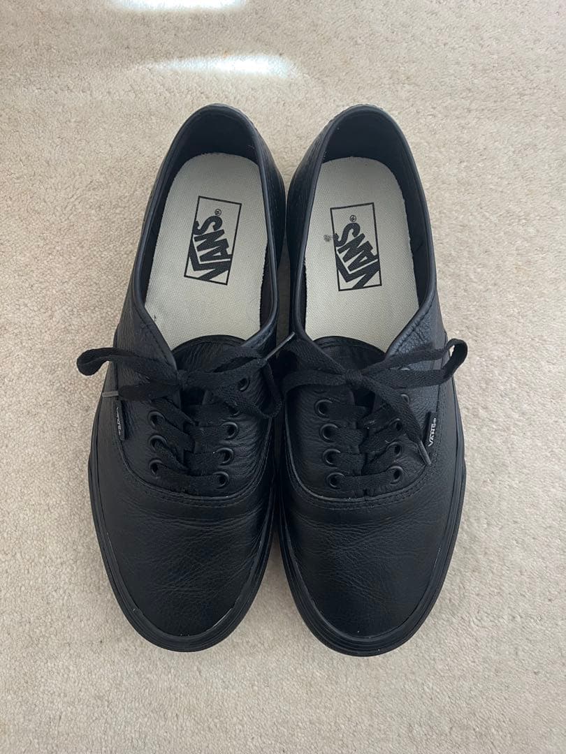 【希少】vans authentic オールレザー ブラック 27cm