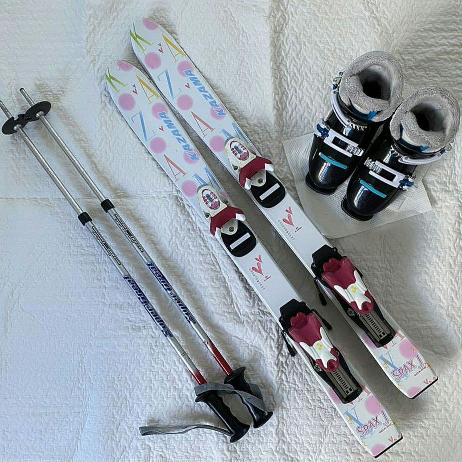 スキーセット　一式　ジュニア　キッズ　小学生　スキー授業　３点セット　ハート柄