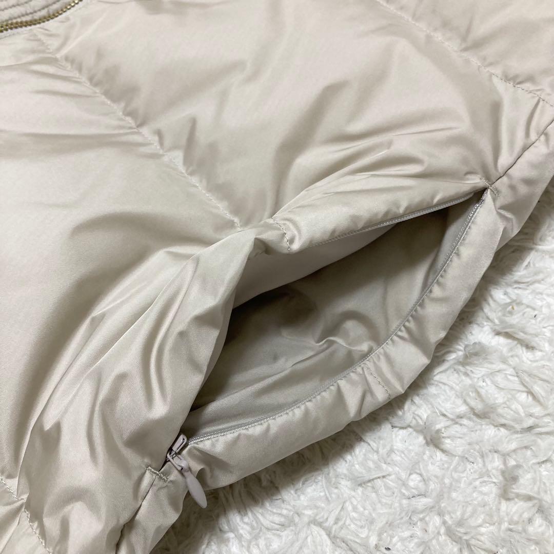 極美品♡ プラステ ロングダウンジレ ベスト フード Sサイズ ベージュ