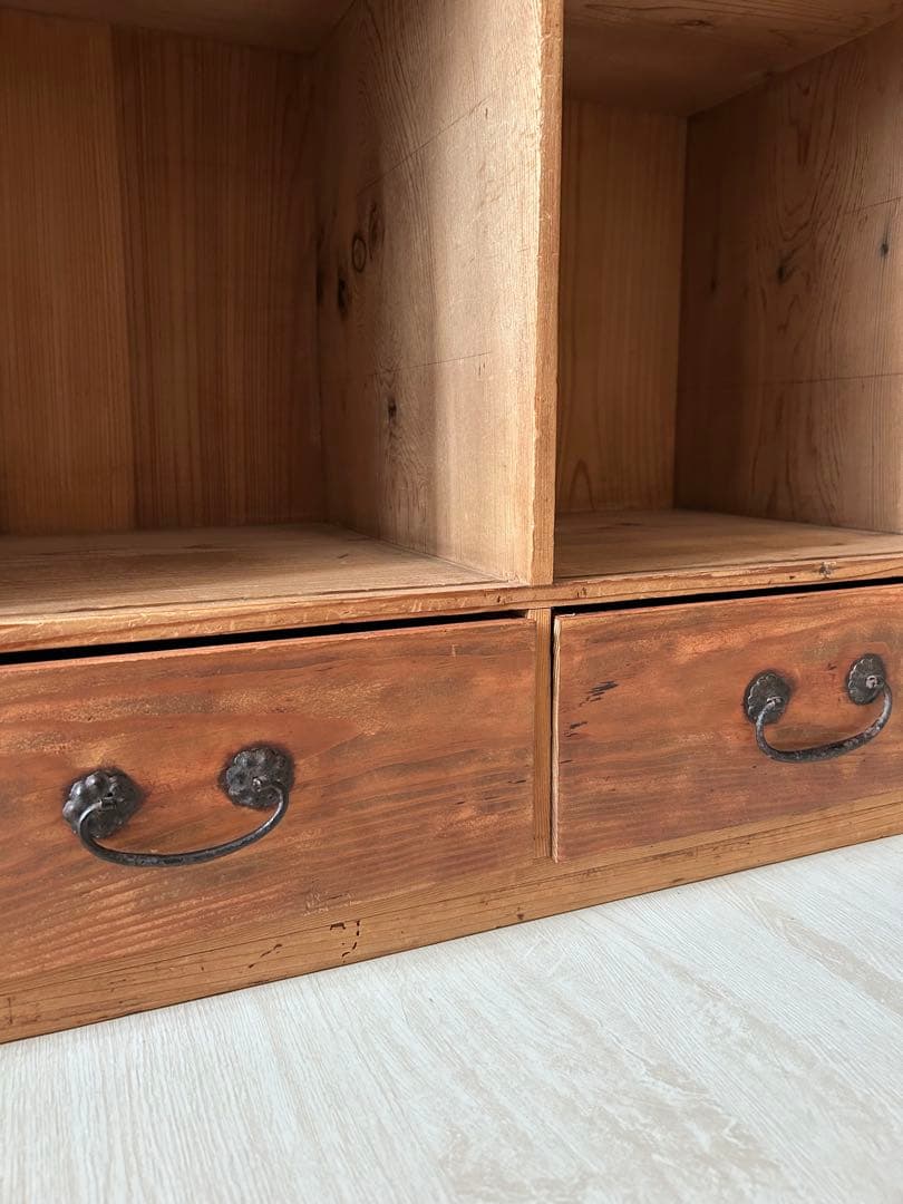 古道具　木製　棚　アンティーク　引き出し