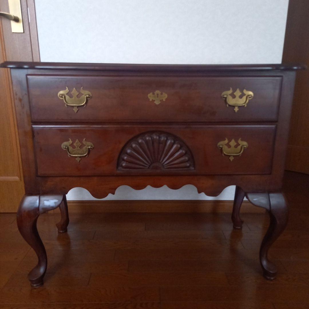 ばあちゃんアンティークチェスト 猫足　2引き出し ￥29800