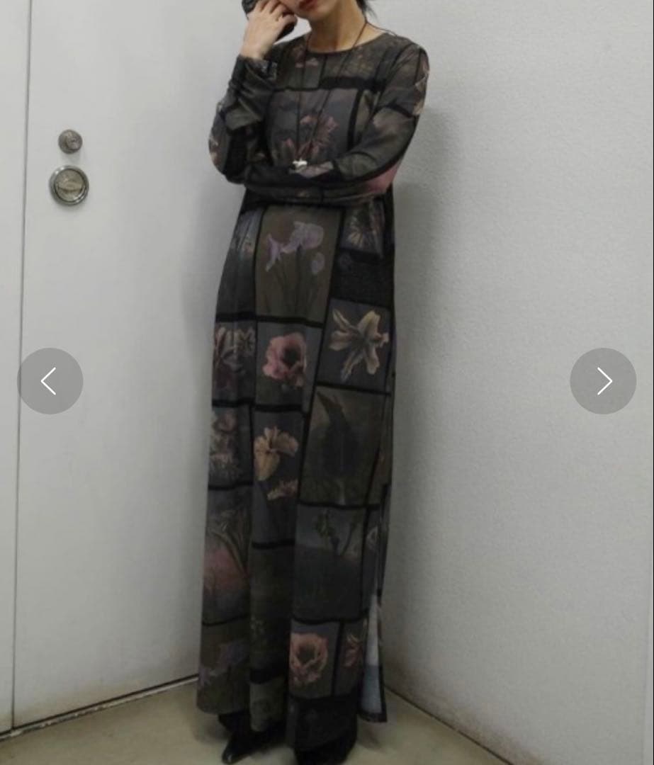 Ameri FLOWER PATCHWORK CUTDRESS ロングワンピース