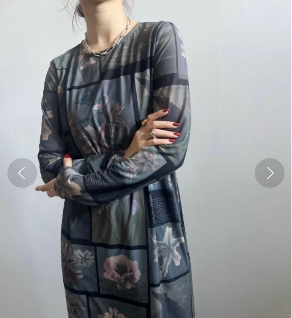 Ameri FLOWER PATCHWORK CUTDRESS ロングワンピース