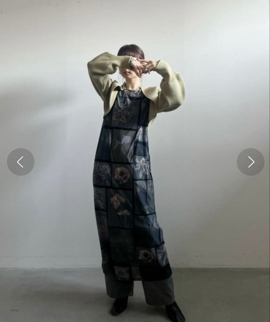 Ameri FLOWER PATCHWORK CUTDRESS ロングワンピース