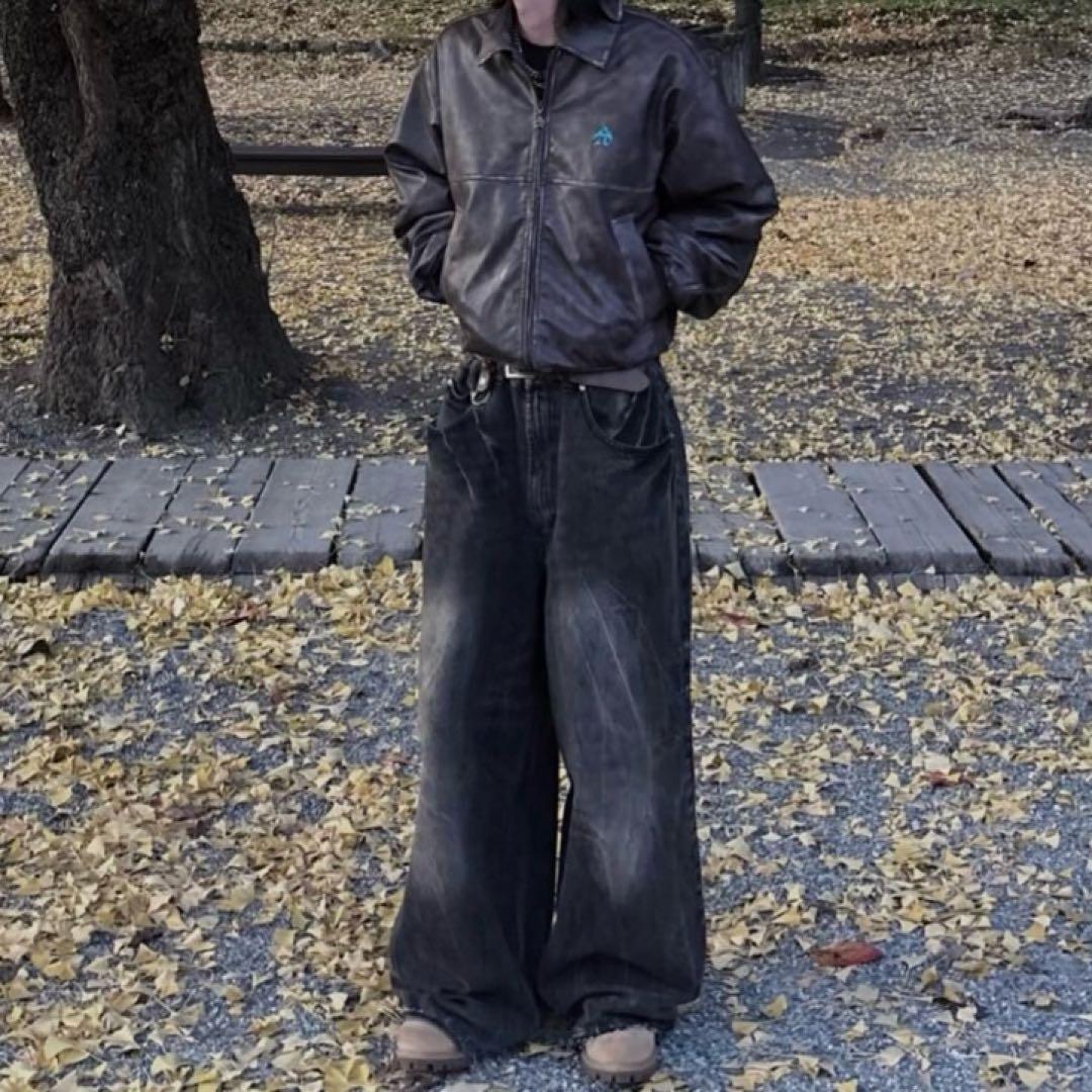 ANTIMID アンチミッド　レザージャケット　パーカーフード取り外し可