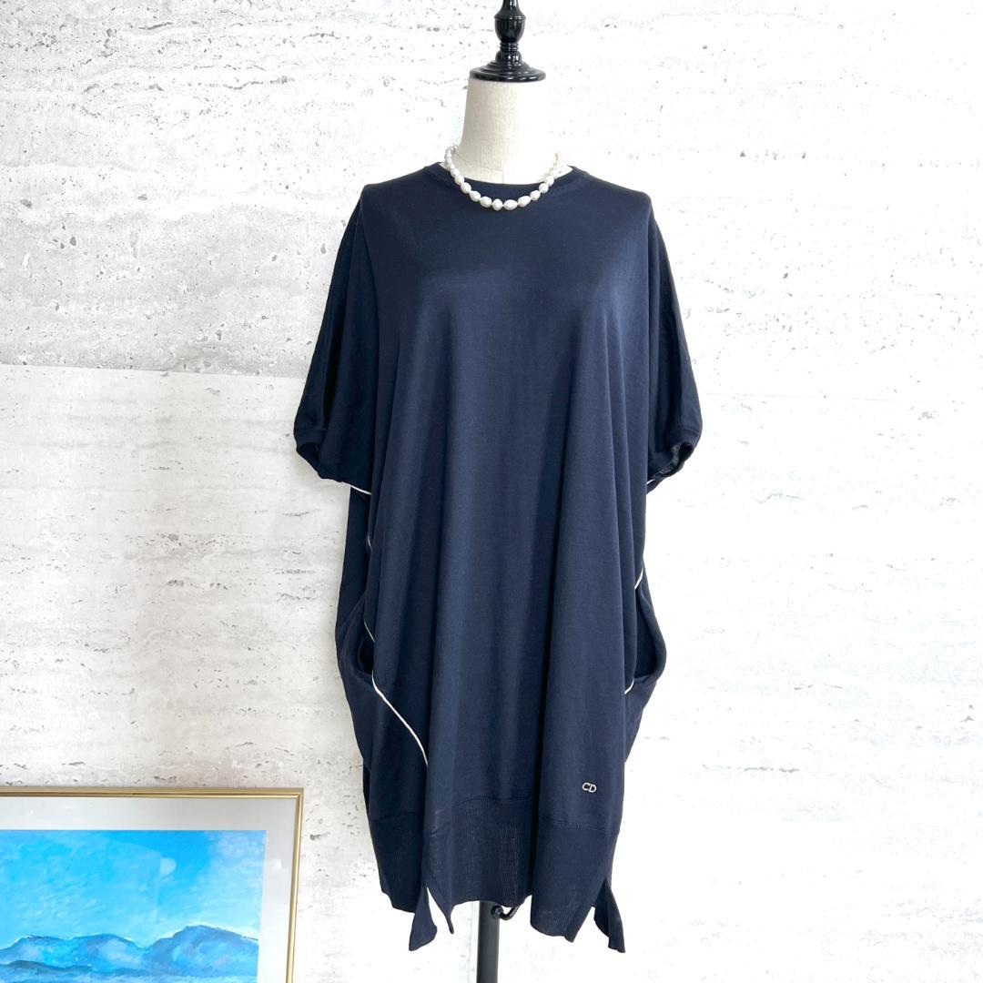 極美品★Christian Dior★ロゴ★ウールシルク★チュニックワンピース